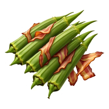Okra and bacon  sticker