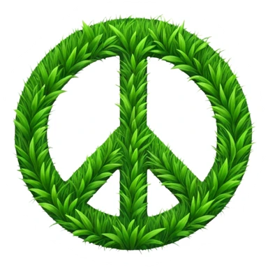 peace sign with grass sticker