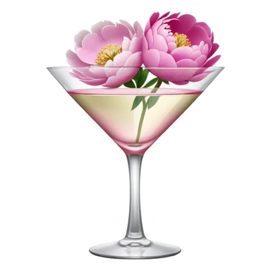 Martini with peonies sticker