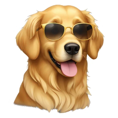 Golden retrive con lentes sticker