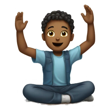 A boy praising god sticker