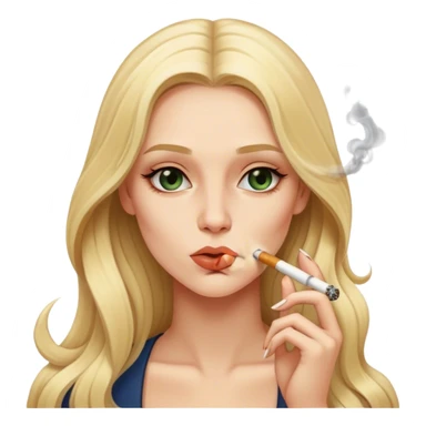curvy long blonde hair pale  pose smoking sticker