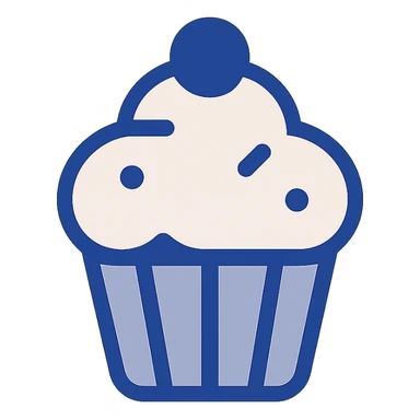 cupcake, modern icon style, simple and recognizable, clean lines, minimal color, suitable for app icon sticker