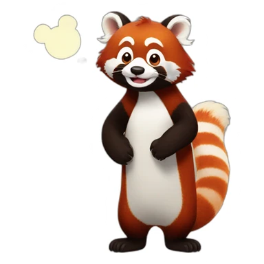 red panda mickey sticker