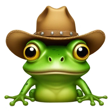 Frog wearing a cowboy hat sticker