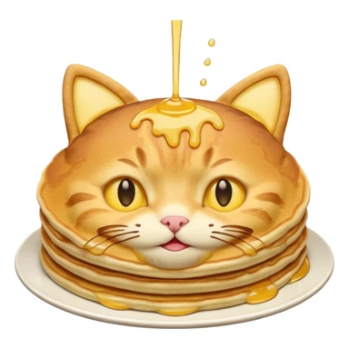 cat as pancake nice yellow pancakes like emoji sticker