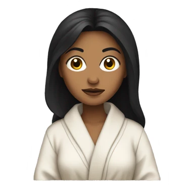 Woman with black hair in a robe mad  sticker