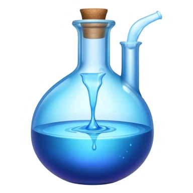 Blue potion bottle open with the liquid falling out (Upside-down with no cork and w/o handle) sticker