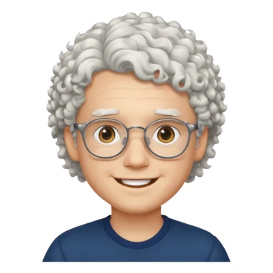 young boy with curly white hair and glasses sticker