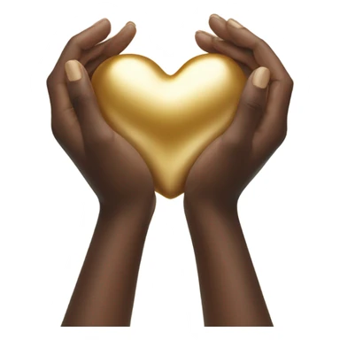 Hands holding gold heart  sticker