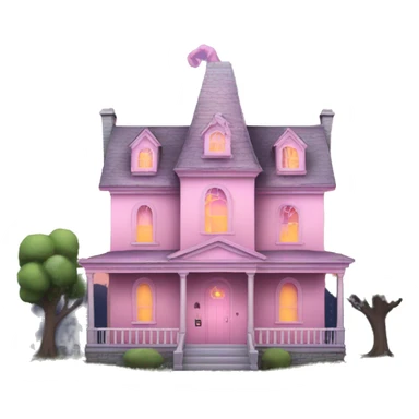 Light pink haunted house sticker