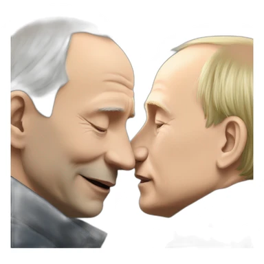 lepen giving a kiss to putin sticker