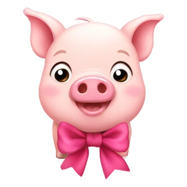 cute pig with bow sticker