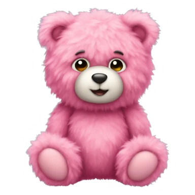 pink fluffy teddy bear  sticker