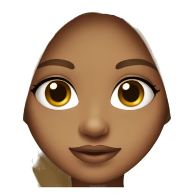 a girl with long brown hair, brown eyes, long eyelashes, plump lips  sticker