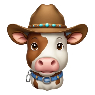 Cow in a cowboy hat sticker