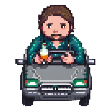 a man drinking and driving sticker