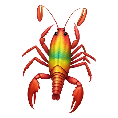 rainbow crayfish sticker