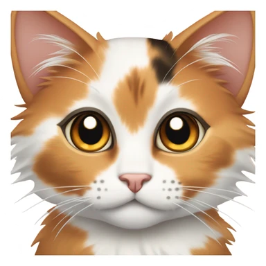 A calico girl cat with lashes sticker