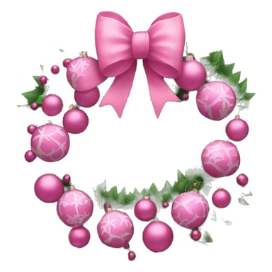 Pink christmas wreath sticker