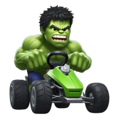 The hulk playing mariokart sticker