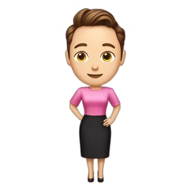 Elon musk in a pink dress sticker