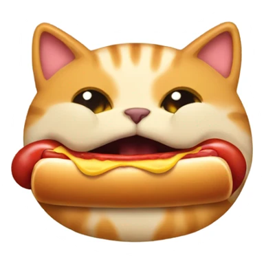 Cat eating hotdog sticker