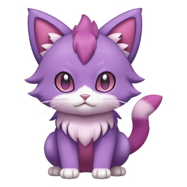 Purrloin-Skitty-Pokémon-Fakémon-hybrid-creature (full body) sticker