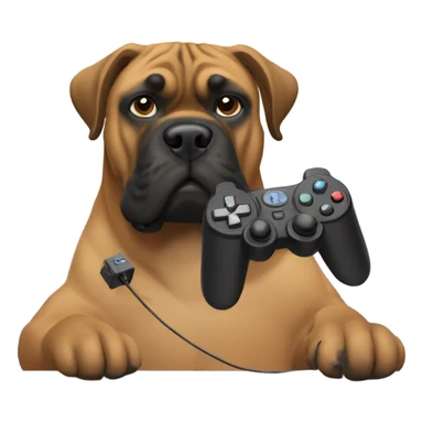 bullmastiff playing video games sticker