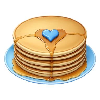 Pancake with blue heart sticker