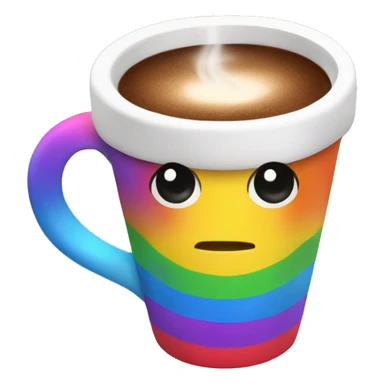 Rainbow coffee cup with hot coco  sticker