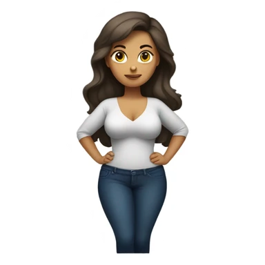 single Slim-Thicc caucasian woman posing (hourglass figure) sticker
