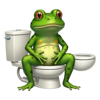 generate a bufo frog on the toilet sticker