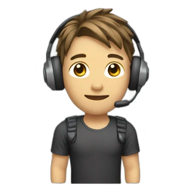 gamer wearing headset sticker