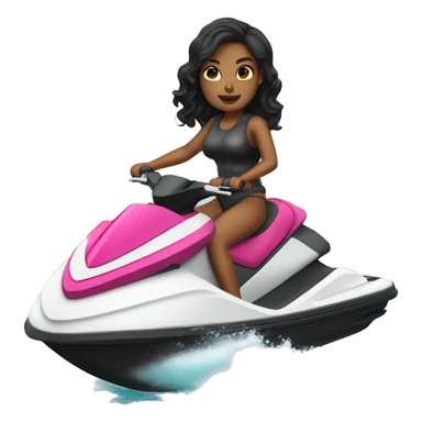 black haired girl riding jet ski sticker
