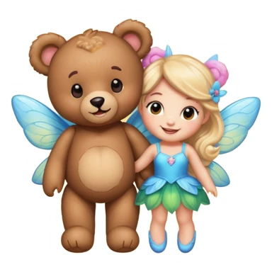 Teddy and fairy as a couple sticker