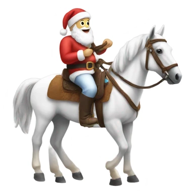 Santa riding a paint horse sticker