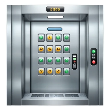 spacious elevator with control panel and buttons sticker
