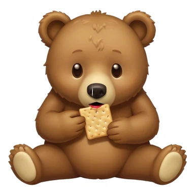 bear that is vomiting and eating a saltine cracker sticker