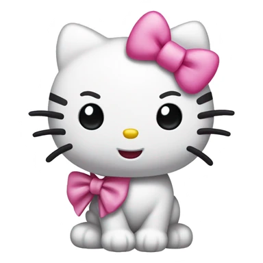 hello kitty with pink bow standing sticker