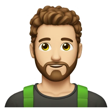 a guy with brown hair, a beard, green eyes, tattoos on his neck and hands sticker