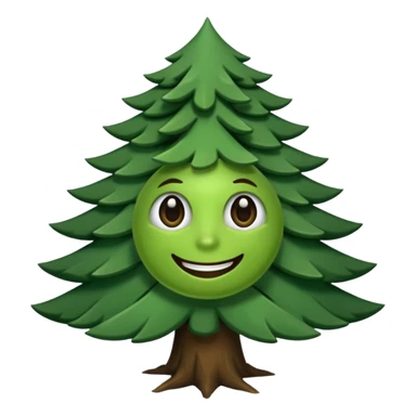 sapin avec des yeux noirs luisants, sourire en coin sticker