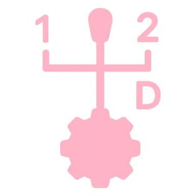 pink gear stick with 3 settings icon sticker