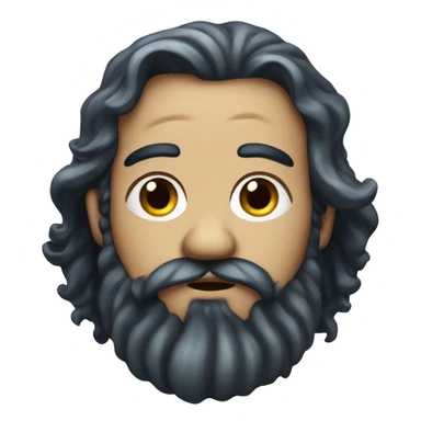 Super handsome fish with dark wavy hair and a beard  sticker