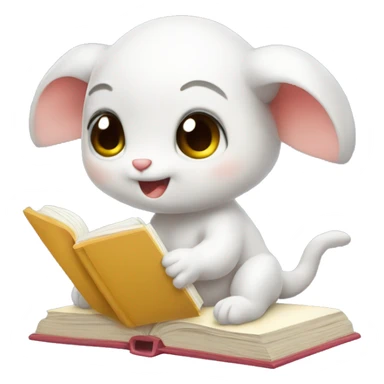 Cute baby kawaii axolotyl doing homework  sticker