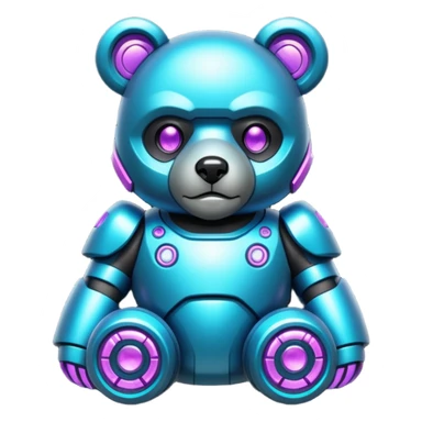 glitter mech bear cian cyberpunk sticker