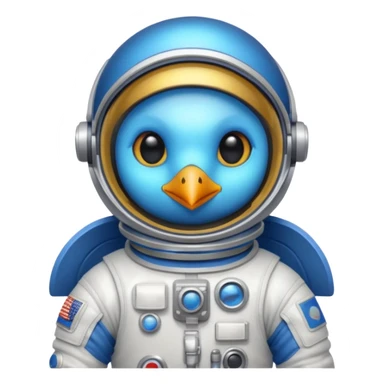 bird with astronaut suit sticker