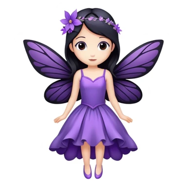 Whimsical fairy :purple and black sticker