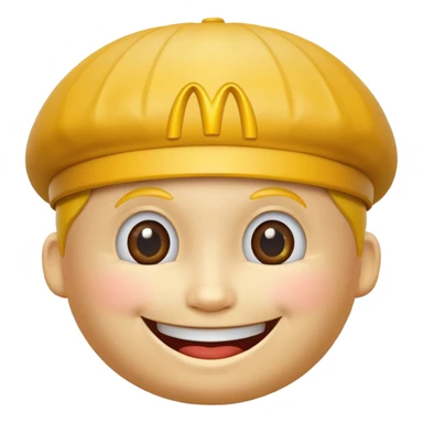 Yellow circle with a McDonald's hat sticker