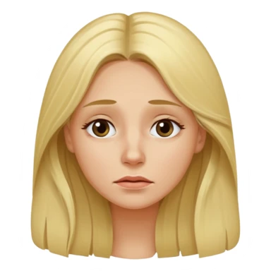 tired blond woman with long hair sticker
